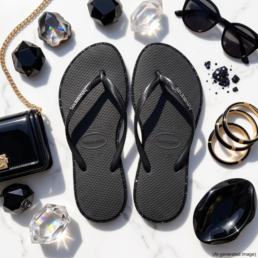 LAST PAIR! W's 7/8 | Havaianas Slim POINT Glitter flip flops sandals | SLGL0044